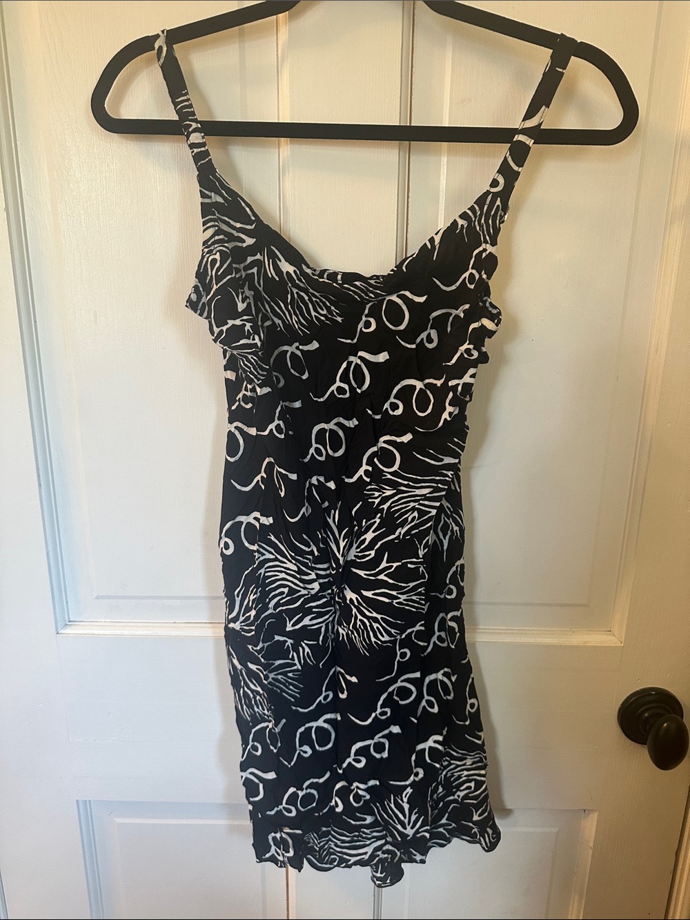 Women’s Black & White Printed Slip Dress